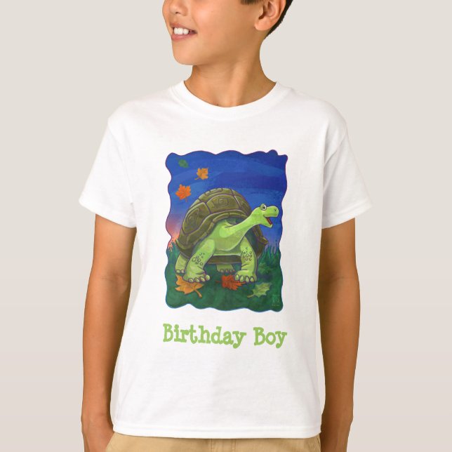 Jolie Tortoise Anniversaire Garçon T-Shirts (Devant)