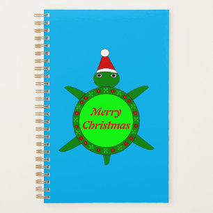 Jolie tortue de Noël avec coquille de fleurs perso