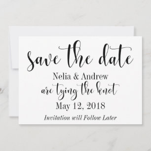 Jolie typographie noir sur blanc Save the Date 2