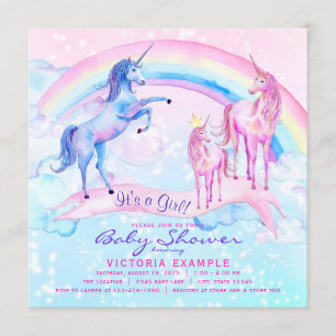 Jolie Unicorn Baby Shower Invitations