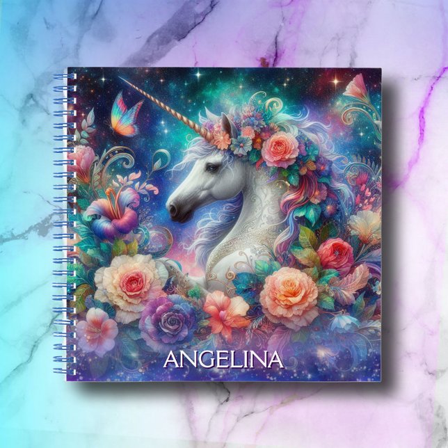 Jolie Unicorn Girls Nom Journal Livre de croquis (Créateur téléchargé)