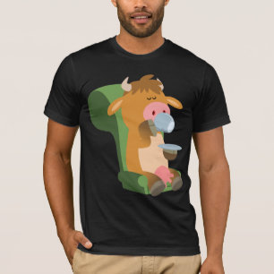 Jolie vache caricaturale et un beau T-shirt Cuppa
