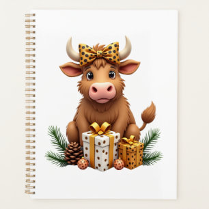 Jolie vache des Highlands Noël Santa Vache des Hig