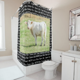 Jolie Vache drôle Fermer Photo Douche Rideau