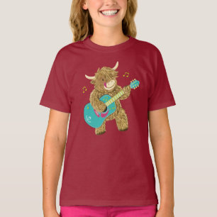 Jolie vache écossaise Highland Joue un T-shirt gui