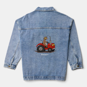Jolie vache heureuse conduisant un dessin animé de