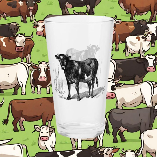 Jolie vache vintage Verre de pays (Créateur téléchargé)
