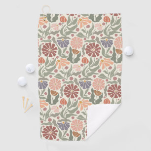 Jolie Vintage Fleurs Rétro Serviette de golf