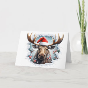 Jolies Animaux de Noël Bébé Cerf 3D Carte de Vœux