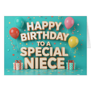 Jolies ballons d'anniversaire et carte cadeau pour