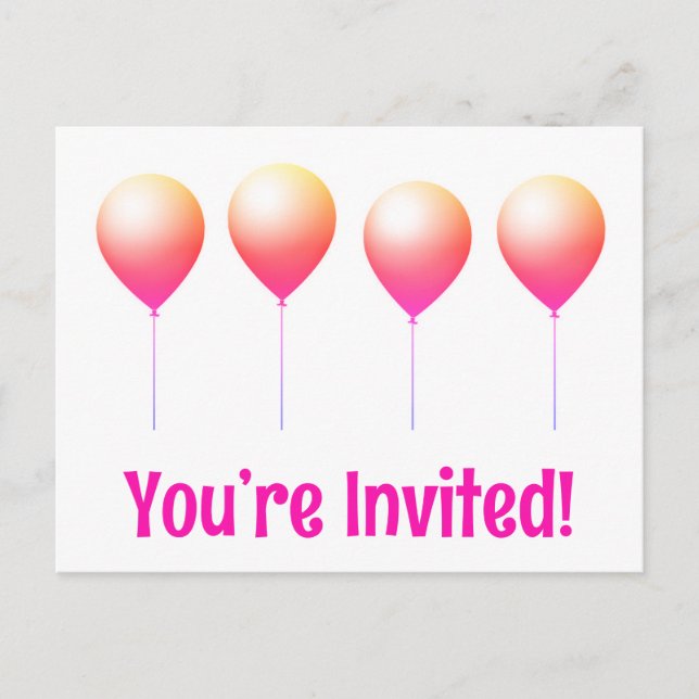 Jolies cartes d'invitation joyeux anniversaire (Devant)