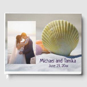 Jolies coquillages sur la plage Mariage Livre d'or