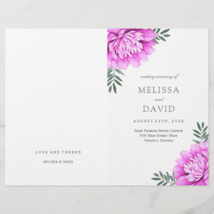 Jolies Dahlias programmes de mariage
