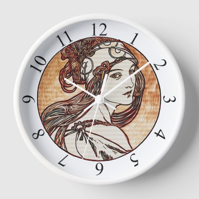 Jolies femmes Alphonse Mucha Horloge (Recto)