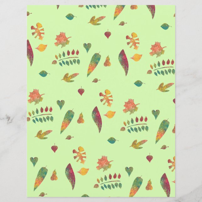 Jolies feuilles automnales sur papier à scandale v (Devant)