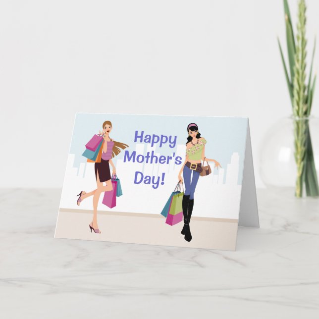 Jolies filles acheter la carte de fête des mères (Devant)