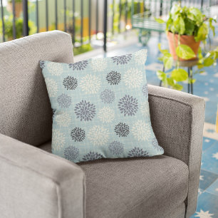 Jolies Fleurs Bleues Coussin Décoratif