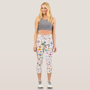 Jolies fleurs - coloré Capri Leggings