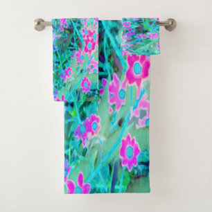 Jolies fleurs de jardin magenta et bleu royal
