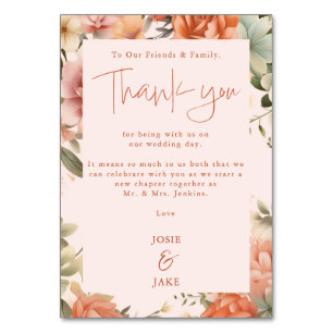 Jolies fleurs de mariage Carte de remerciements fr
