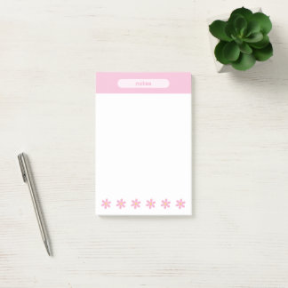 Jolies Fleurs de Pâquerette Rose Post-it Notes