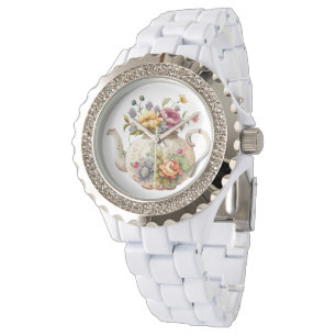 Jolies fleurs de printemps Elégante montre de théi