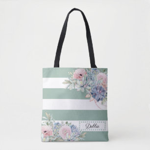 Jolies Fleurs Et Sac fourre-tout De Grandes Grande
