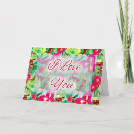 Jolies fleurs Je t'aime Carte de voeux Valentine