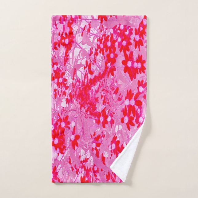 Jolies Fleurs Rouges (Serviette à main)