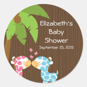 Jolies Giraffes Safari Stickers Baby shower multip
