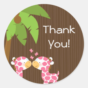 Jolies Giraffes Safari Stickers Baby shower multip