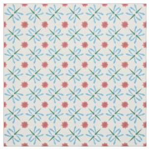 Jolies nymphes d'eau et libellules sur le tissu bl