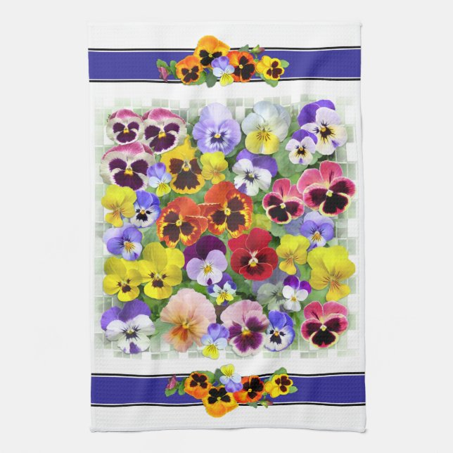 Jolies Pansies Serviette de cuisine (Vertical)