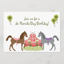 Jolies Ponies St Patrick's Day Invitation Annivers