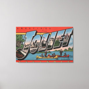 Joliet, Illinois - große Buchstabe-Szenen Leinwanddruck