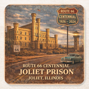 Joliet Prison Route 66 Bar-Accessoires Rechteckiger Pappuntersetzer