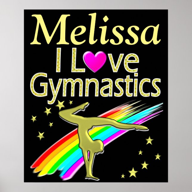 JOLIMENT PERSONNALISÉ J'AIME GYMNASTICS POSTER (Devant)