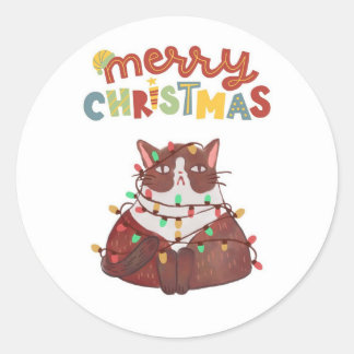 jolis autocollants ronds classiques de Noël avec u
