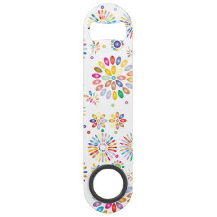 Jolis Cercles De Fleurs Colorés Motif sur Fond Bla