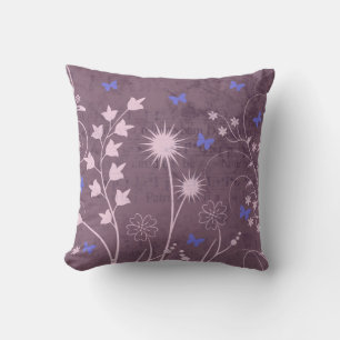 Jolis coussins floraux avec papillons bleus