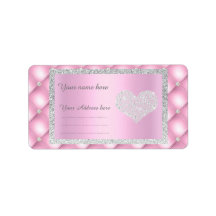 JOLIS ÉTIQUETTES DE ADRESSE Diamants Roses PAR IDO