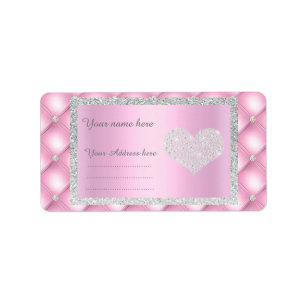 JOLIS ÉTIQUETTES DE ADRESSE Diamants Roses PAR IDO