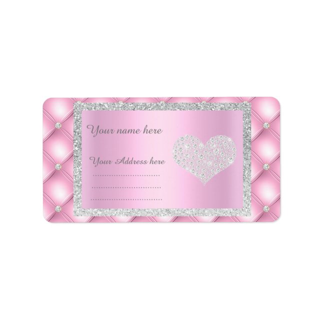 JOLIS ÉTIQUETTES DE ADRESSE Diamants Roses PAR IDO (Devant)