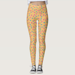Jolis leggings de Fleurs Orange