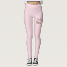Jolis leggings rose pâle Chef Lapin Mignon