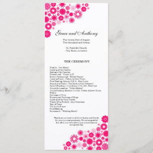 Jolis motifs floraux Programme de mariage rose vib