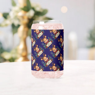 Jolis rennes de Noël avec du houx et un panneau