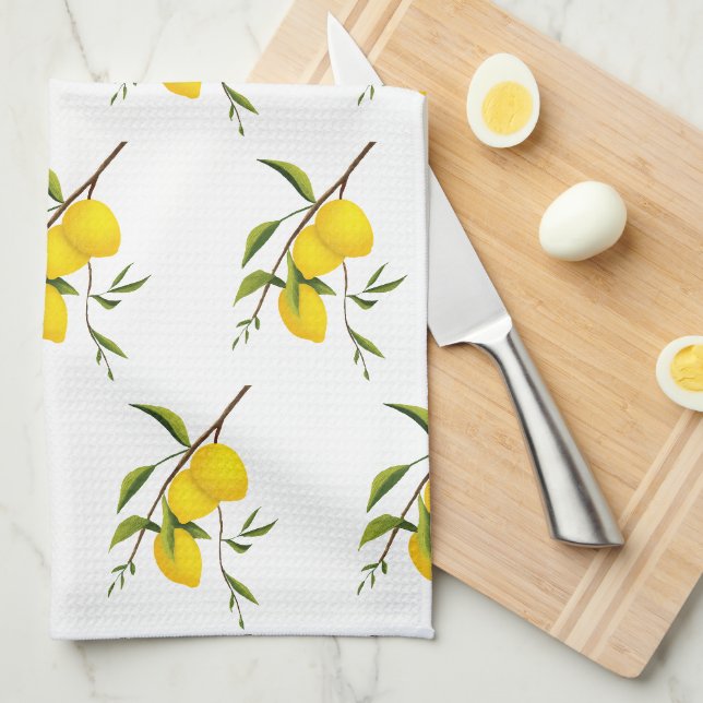 Jolis torchons de cuisine citrons (Quart Plié)