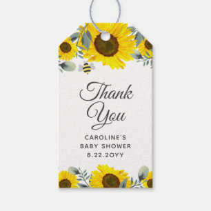 Jolis Tournesols & Abeilles Étiquette de Cadeau po
