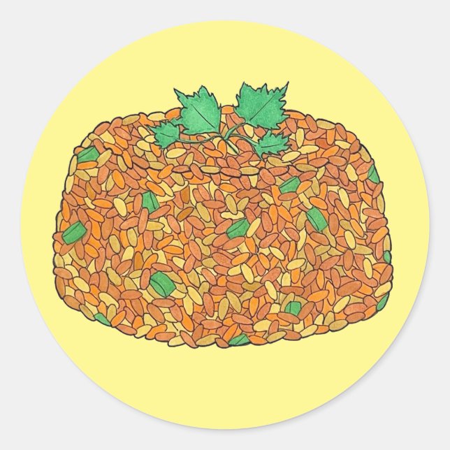 Jollof Rice Nigerian Ghanaian West African Food Runder Aufkleber (Vorderseite)